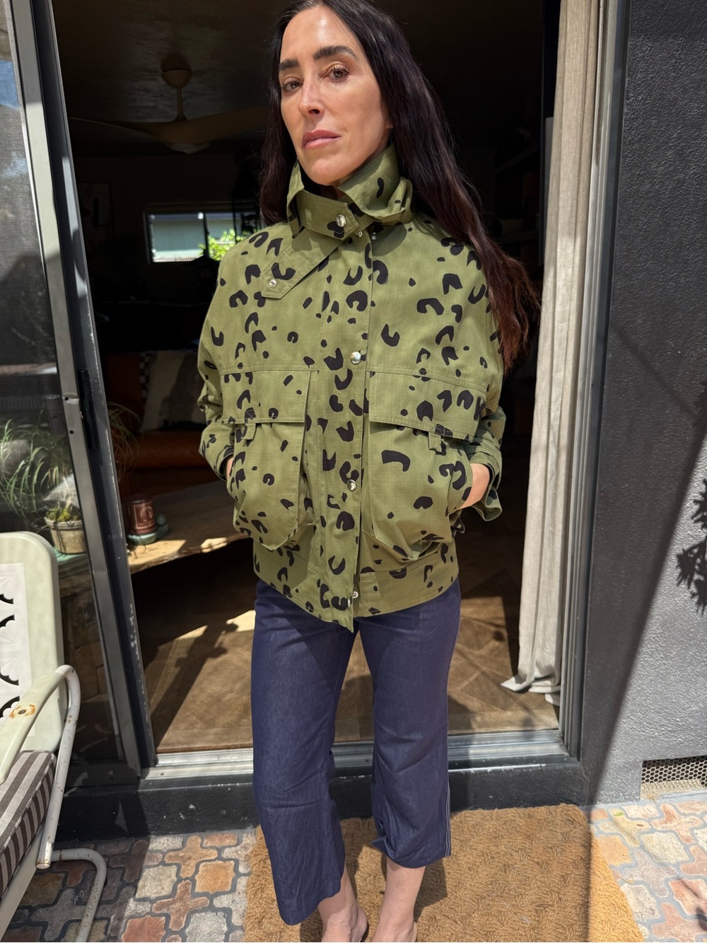 KENZO Printed Blouson Army Leopard Cheetah Utility Jacket. Style FB52BL1279PB